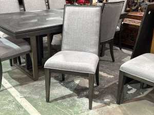 Contemporary black timber nine-piece dining suite - 6