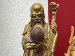 Two timber carved Chinese statues - 2