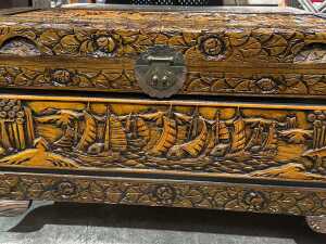 Chinese carved camphorwood blanket chest - 3