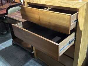 Modern hardwood tallboy chest of drawers - 3