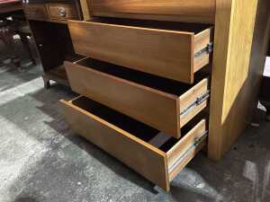 Modern hardwood tallboy chest of drawers - 4