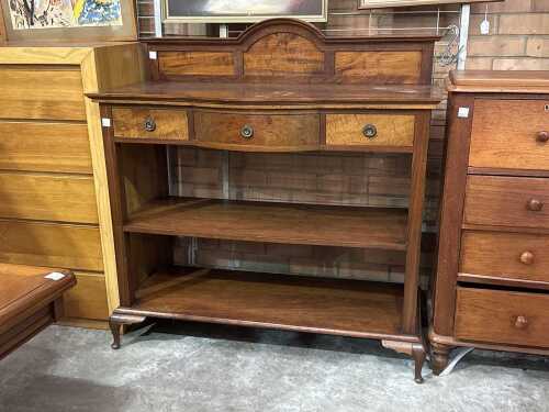 Walnut veneer dumb waiter
