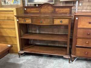 Walnut veneer dumb waiter