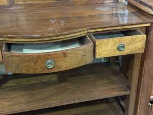 Walnut veneer dumb waiter - 3