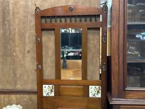 Early 20th century timber hall stand - 2