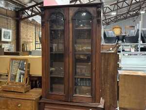 Victorian cedar glazed bookcase - 2