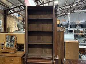 Victorian cedar glazed bookcase - 3