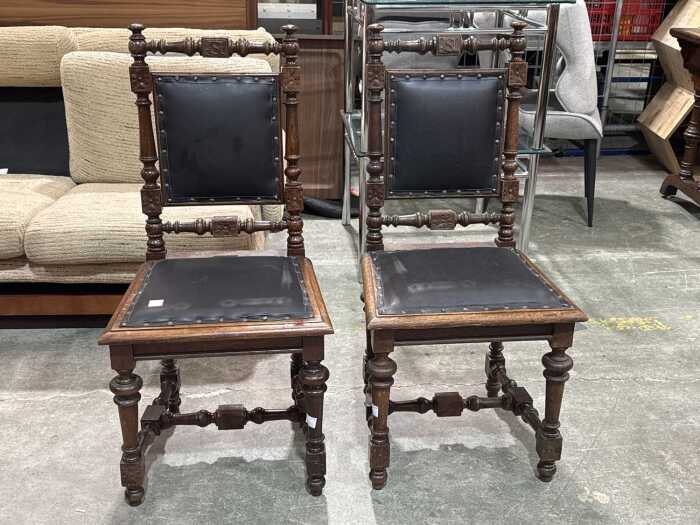 Pair of 19th century timber dining chairs
