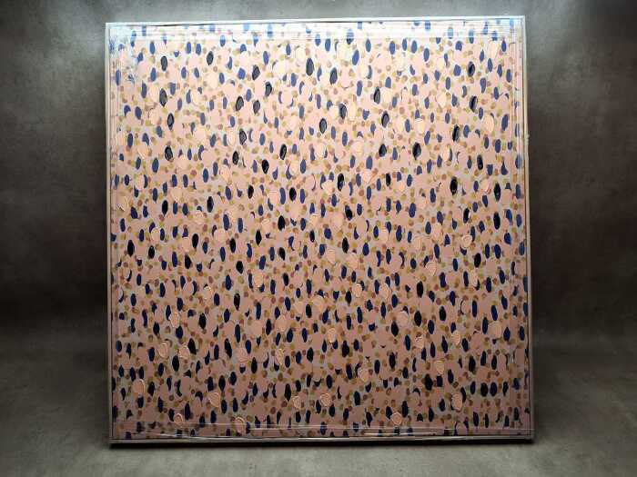 Artist unknown, Multi Spot. Print on canvas with acrylic paint embellishments