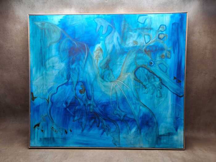 Artist unknown, seahorse, 1988. Acrylic painting on canvas