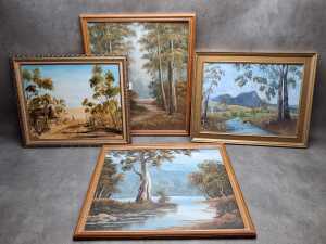 Four original Australian landscape paintings