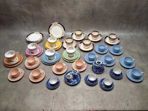 English porcelain and ceramic trios and duos