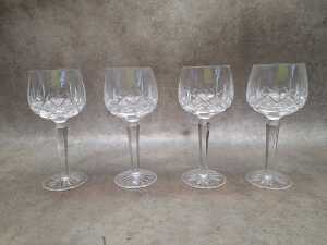 Set of 12 cut crystal hock glasses - 4