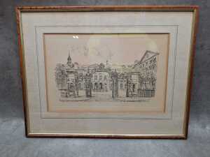 Four framed architectural prints after Hanslip Fletcher - 3
