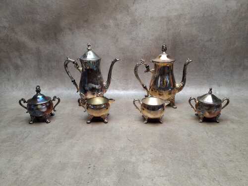 Two silver plated coffee services