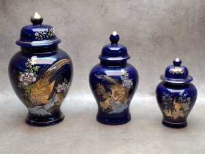 Eight Oriental ginger jars including applied gilt decoration - 2