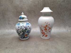 Seven Oriental ginger jars including hand-painted, applied gilt, etc. - 4