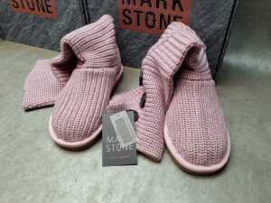 Three NEW IN BOX Mark Stone 'Cardy Knit Boots' in pink size 6-7 - 2