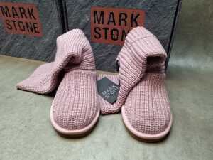 Three NEW IN BOX Mark Stone 'Cardy Knit Boots' in pink size 6-7 - 2