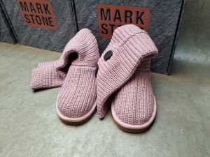 Three NEW IN BOX Mark Stone 'Cardy Knit Boots' in pink size 6-7 - 2