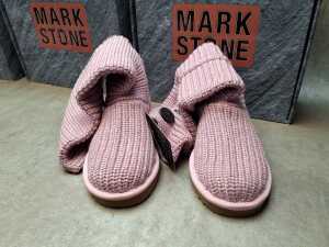 Three NEW IN BOX Mark Stone 'Cardy Knit Boots' in pink size 6-7 - 2