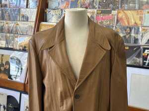 Fletcher Jones brown leather jacket - 2