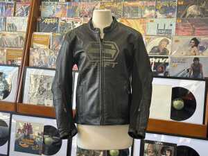 Shift black leather motorcycle jacket