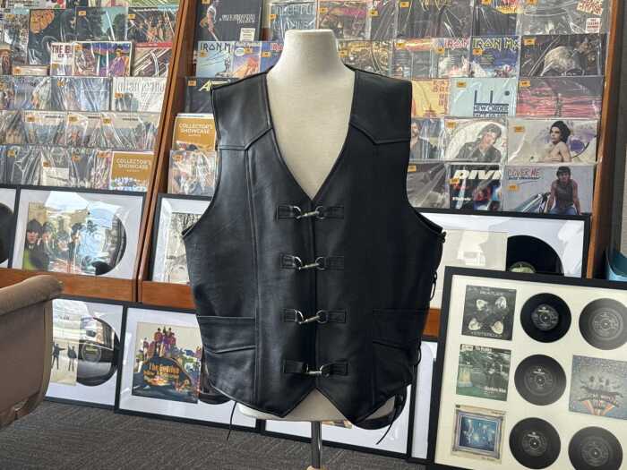 Furious black leather motorcycle vest