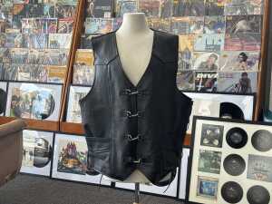 Furious black leather motorcycle vest
