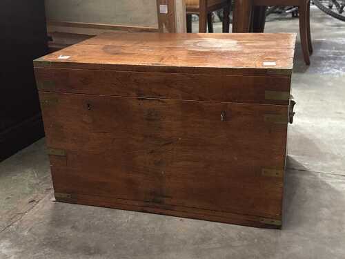 Brass-bound storage chest