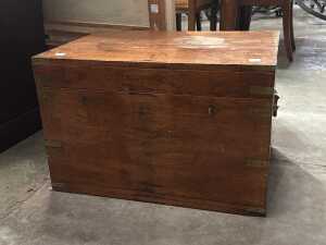 Brass-bound storage chest