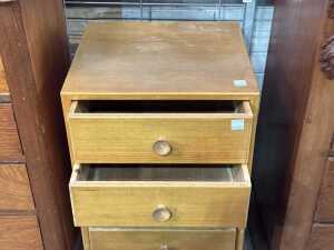 Timber five-drawer tallboy - 2