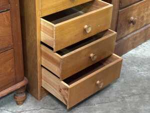 Timber five-drawer tallboy - 3