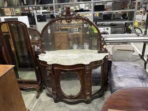 Burr walnut credenza