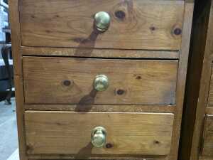 Two four-drawer pine bedside chests - 4