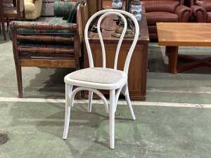 Set of six white-painted bentwood dining chairs - 2