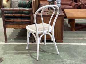 Set of six white-painted bentwood dining chairs - 4