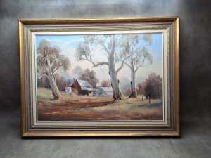 Rod Rowland (1939-) Bush Retreat. Oil painting on board