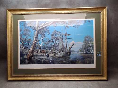 After Richard Linton, The Founding of Melbourne 30th August 1835, 124/1500. Framed print on paper
