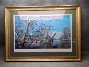After Richard Linton, The Founding of Melbourne 30th August 1835, 124/1500. Framed print on paper