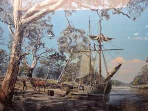 After Richard Linton, The Founding of Melbourne 30th August 1835, 124/1500. Framed print on paper - 2