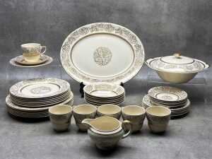 Johnson Brothers 'Victorian' porcelain dinner setting for six with servingware