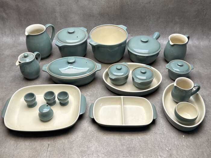 Denby 'Manor Green' stoneware part setting and servingware