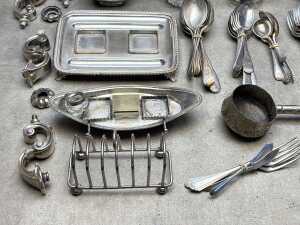 Early silver plate and mounted items - 4