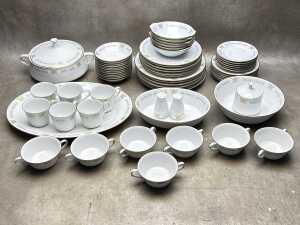 Noritake Blakley porcelain dinner setting for six, plus serving ware