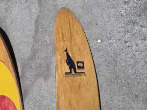 Buccaneer yellow and red timber combo water skis - 5