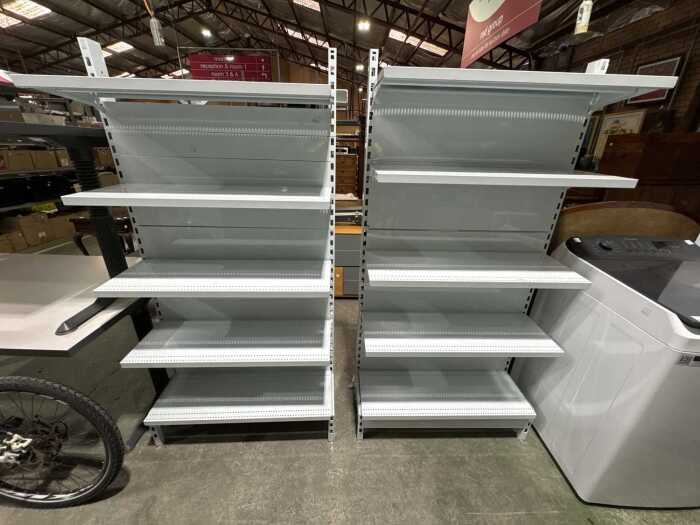 Pair of retail display shelving units