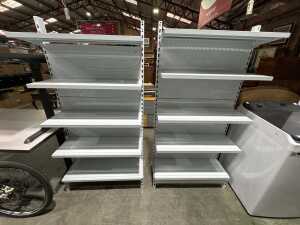 Pair of retail display shelving units