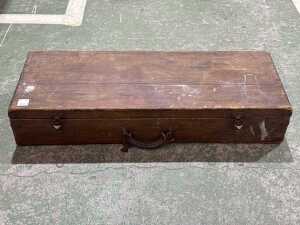 Antique timber tool chest with assorted tools - 6