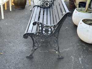 Black cast iron garden bench - 2